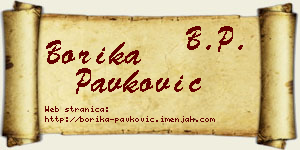 Borika Pavković vizit kartica